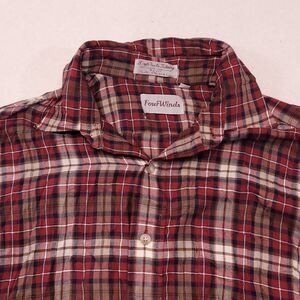 Four Winds Tartan Flannel Button Up Long Sleeve Shirt Mens Size M Red White